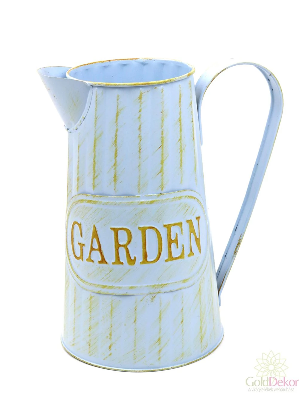 Fém címkés bádog kancsó GARDEN - Kék