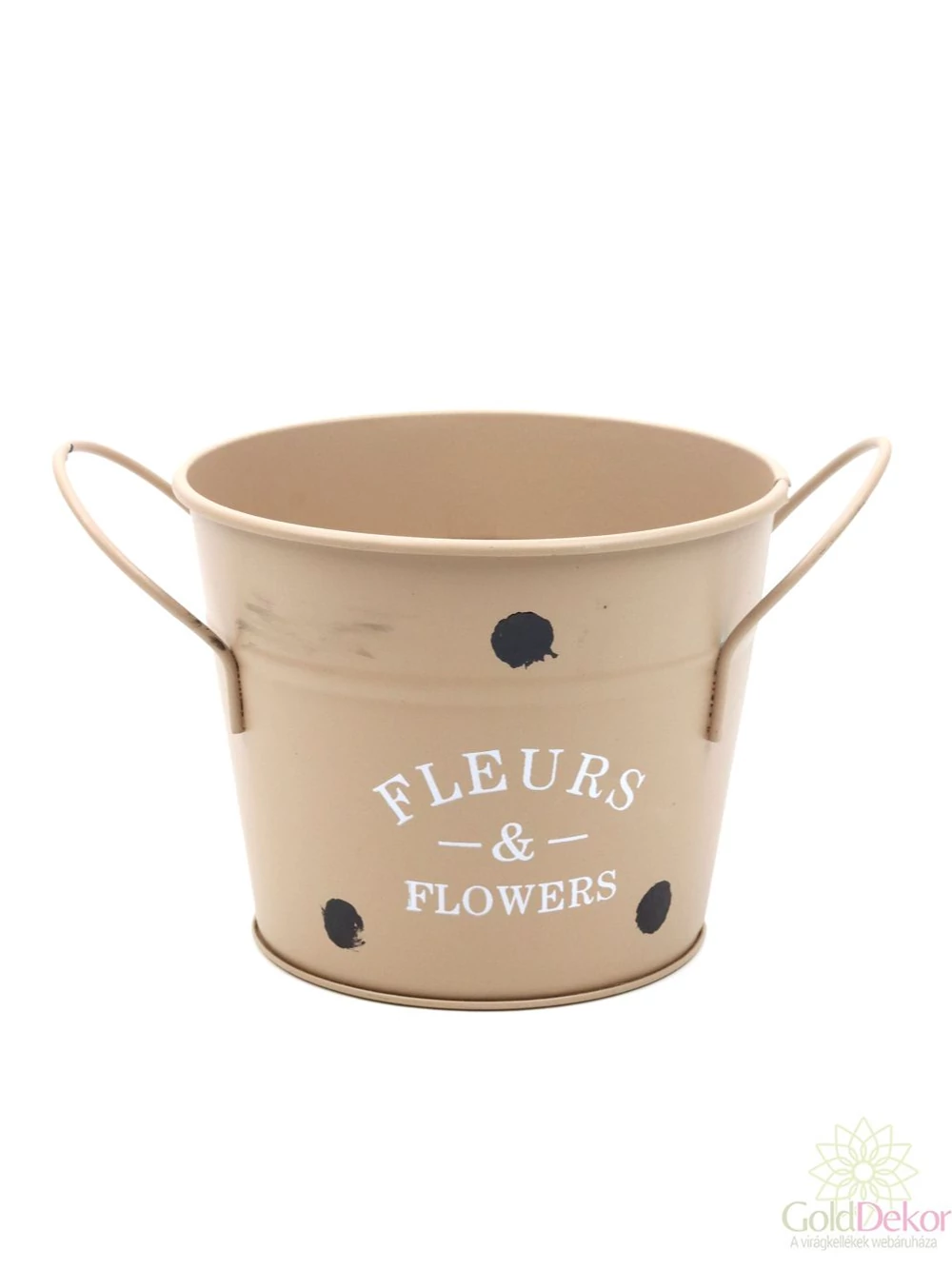 Bádog FLEURS&Flowers füles kaspó - Barna Bádog FLEURS&Flowers füles kaspó - Barna