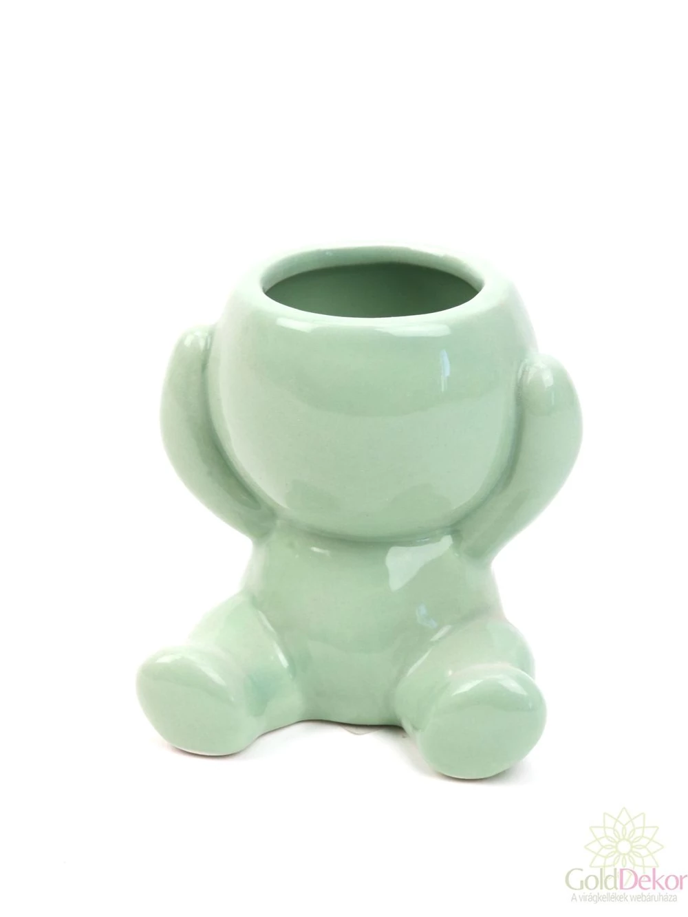 Pasztel figura kaspó - Ülő zöld