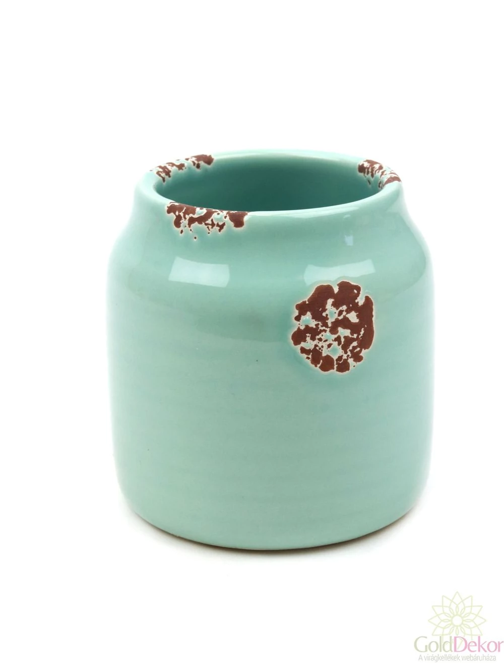 Koptatott pasztel kerámia kaspó - Menta