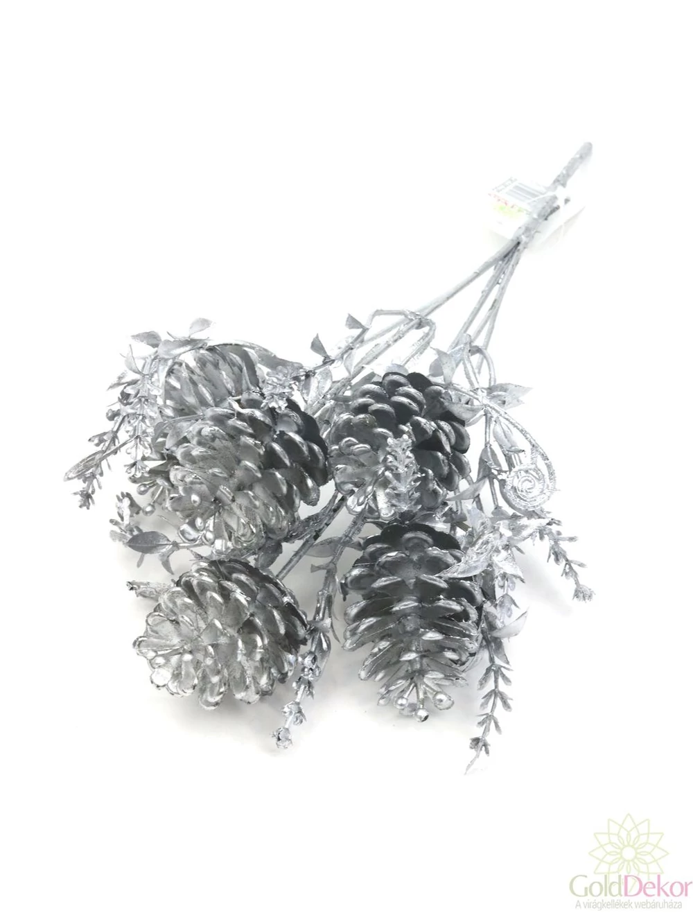Metál műzöld csokor 1 - Ezüst