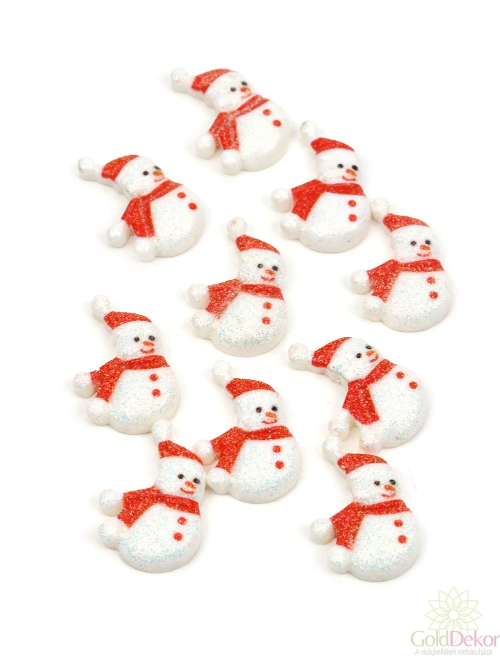 Műanyag kari dekor - Csillámos hóember