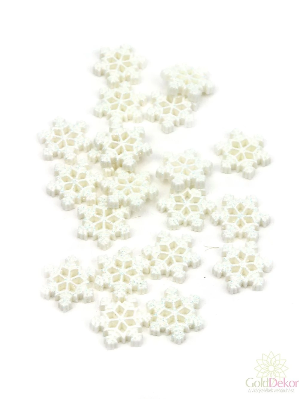 Műanyag kari dekor - Csillámos hópihe