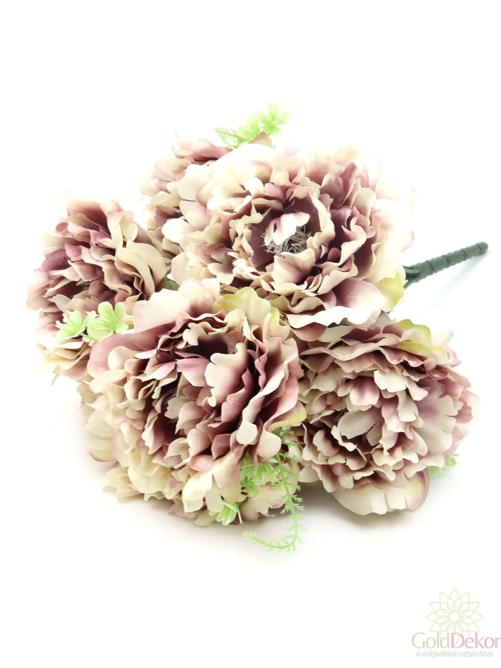 7 fejes nyílt paeonia csokor - Cirmos mályva