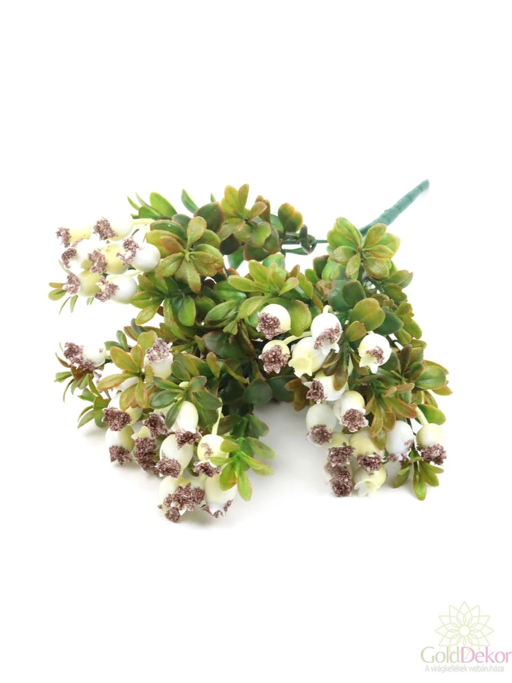 Antik csipkebogyó végű műzöld - Fehér