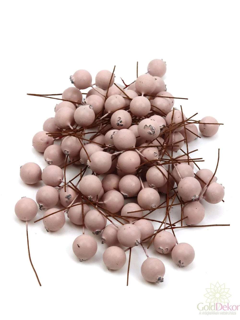 Drótos bogyó 1,5 cm - Rózsaszín