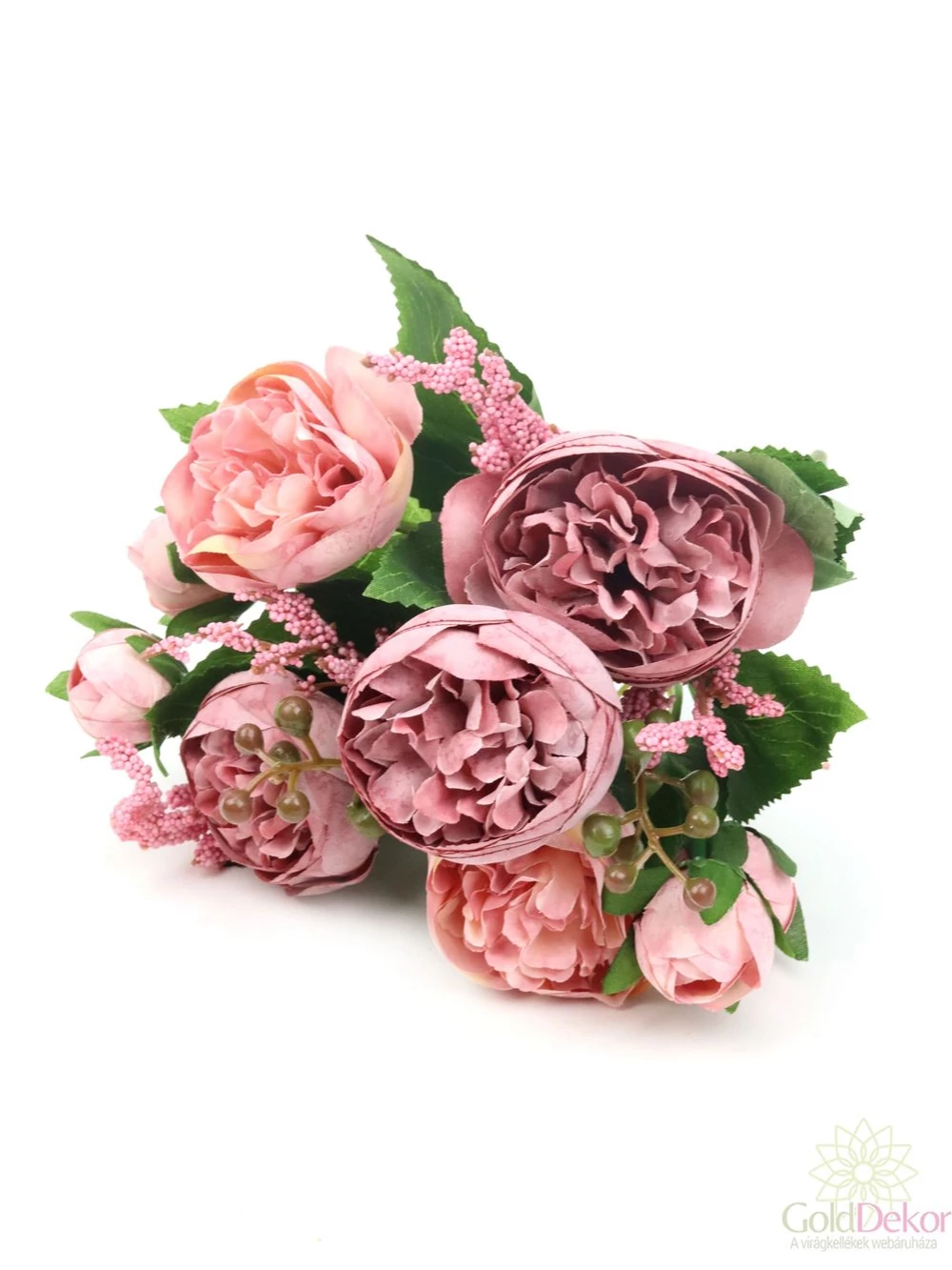 5+4 antik peonia csokor - Mályva-rózsaszín