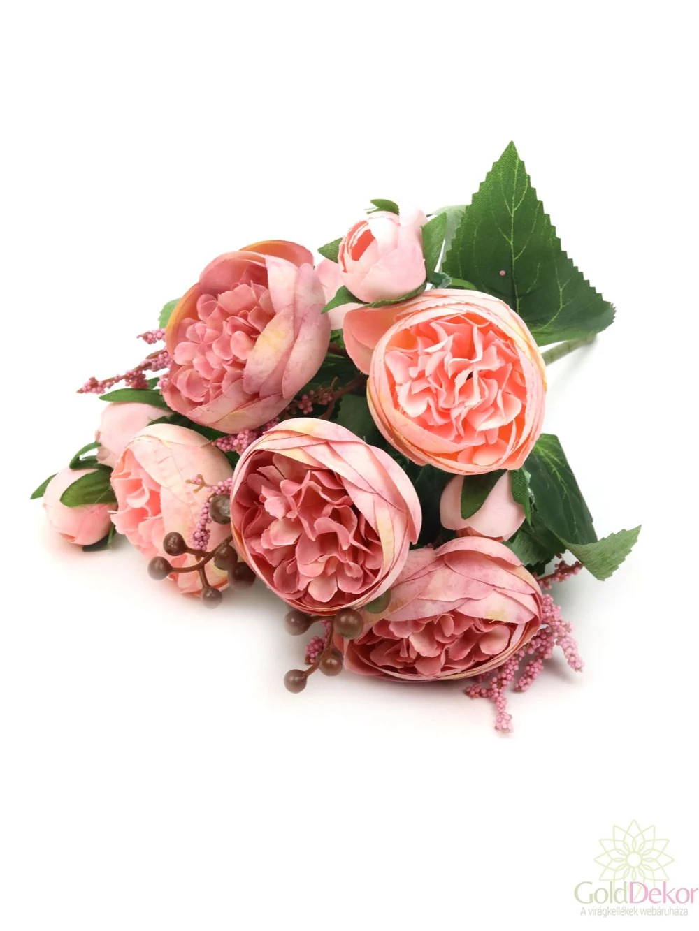 5+4 antik peonia csokor - Rózsaszín