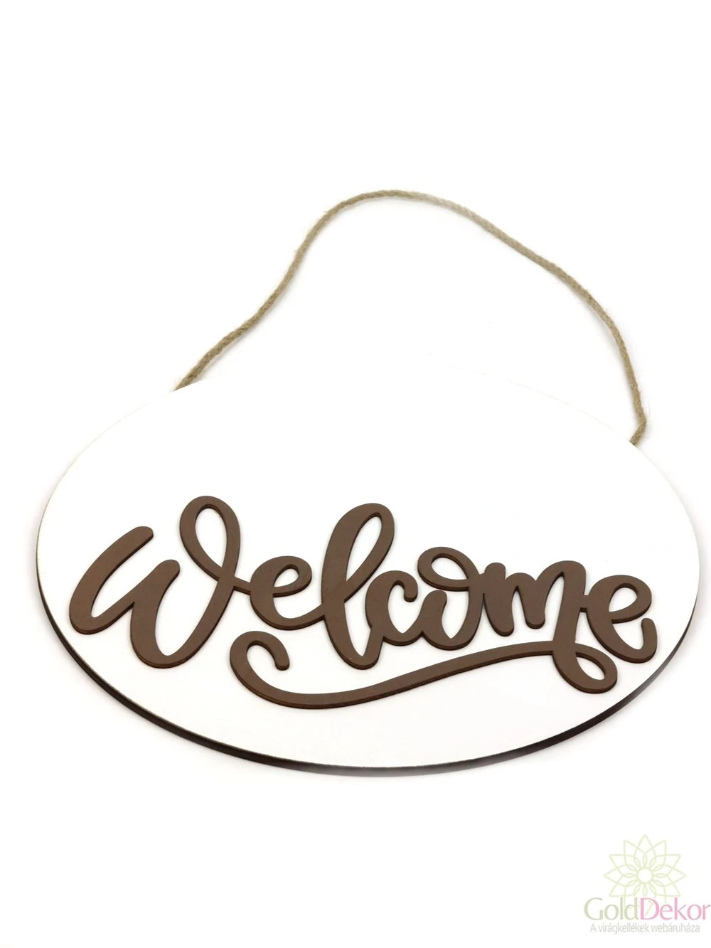 Kerek kopogtató tábla Welcome - Fehér-barna Kerek kopogtató tábla Welcome - Fehér-barna