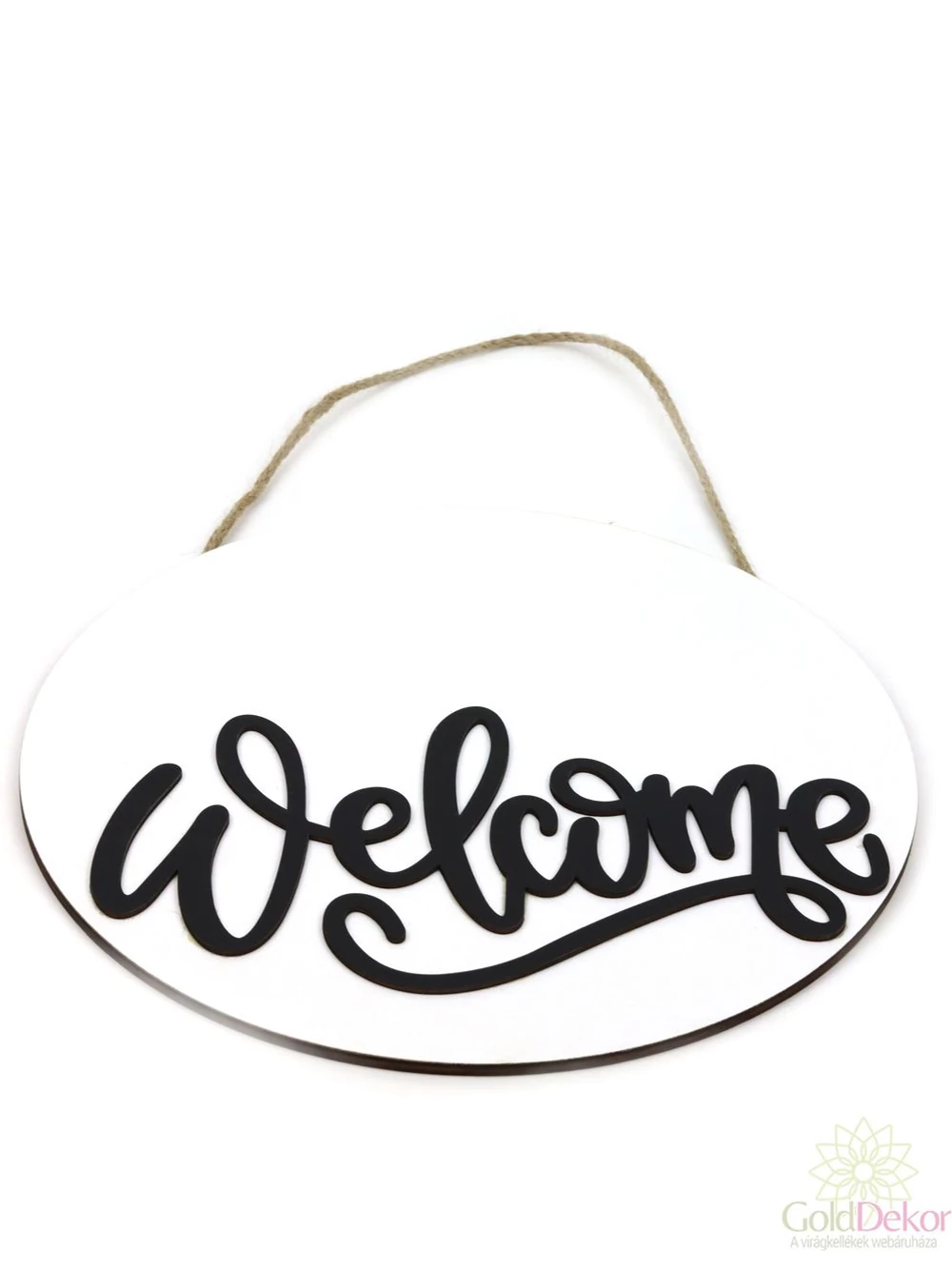 Kerek kopogtató tábla Welcome - Fehér-fekete Kerek kopogtató tábla Welcome - Fehér-fekete