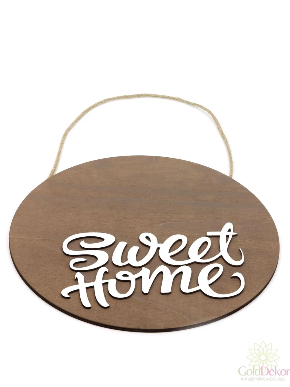 Kerek kopogtató tábla Sweet Home - Barna-fehér Kerek kopogtató tábla Sweet Home - Barna-fehér