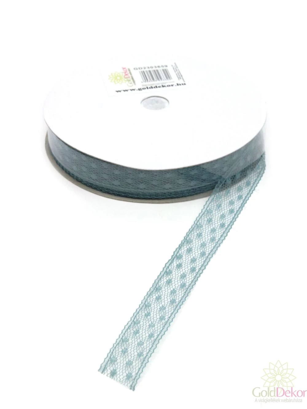 Pöttyös tüll szalag - Zöld