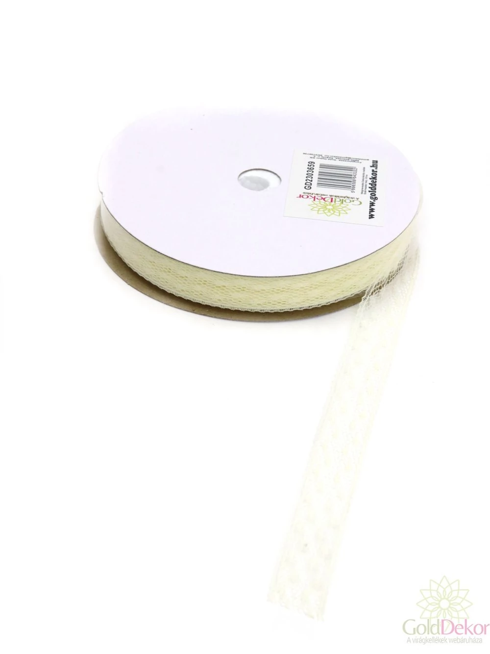 Pöttyös tüll szalag - Krém