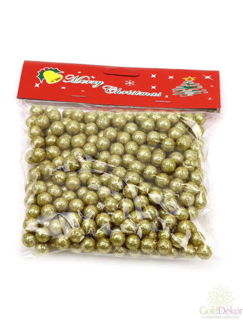 Glitteres golyó 1 cm - Arany