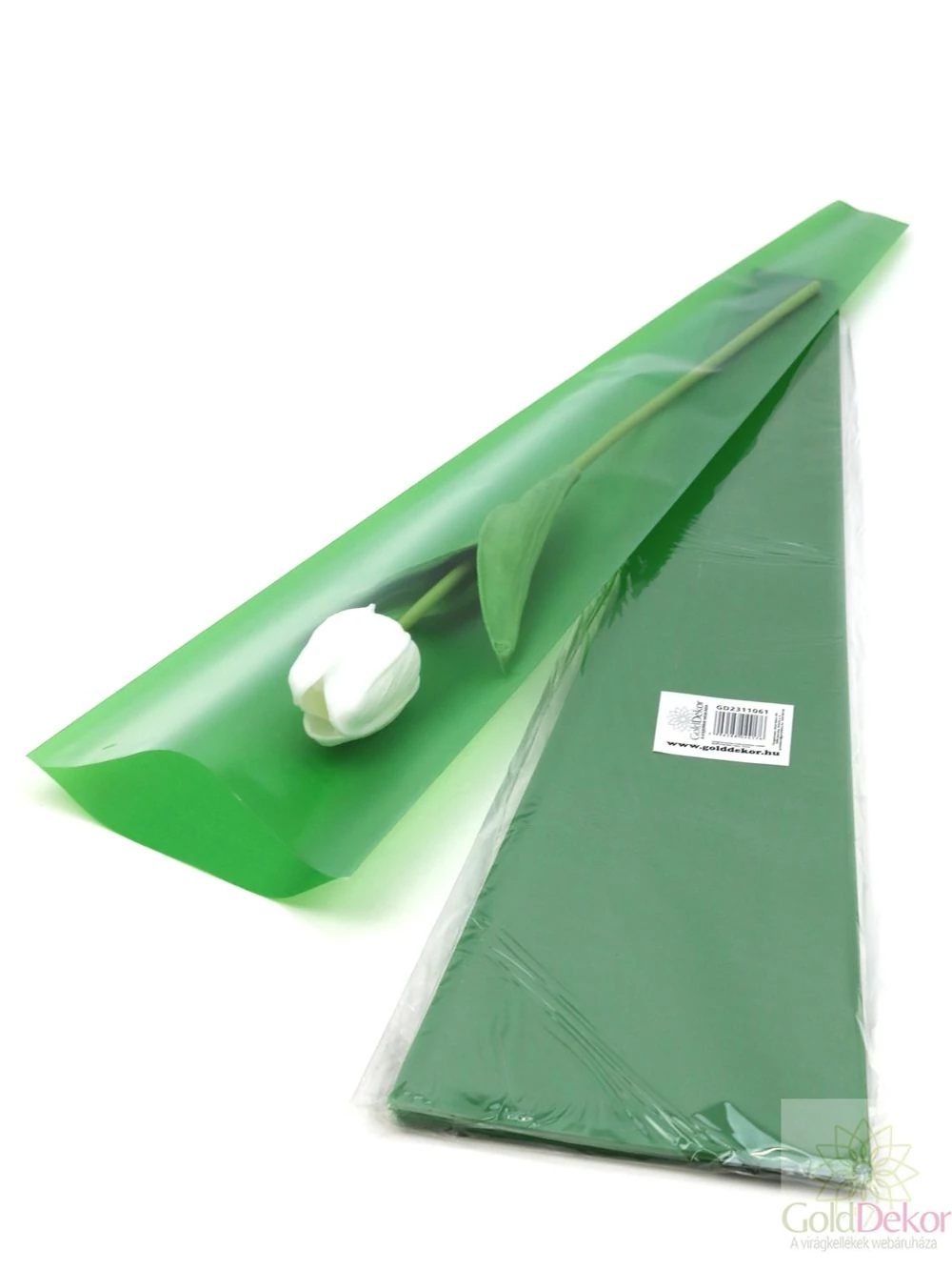 Szálas virág tasak - Egyszínű zöld