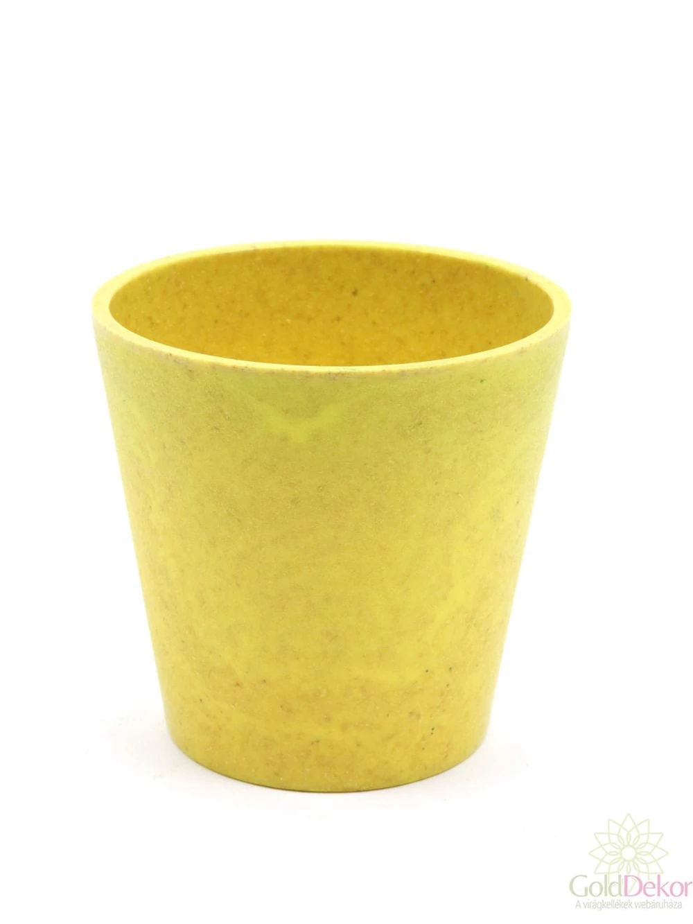 Színes műanyag kaspó 9 cm - Sárga