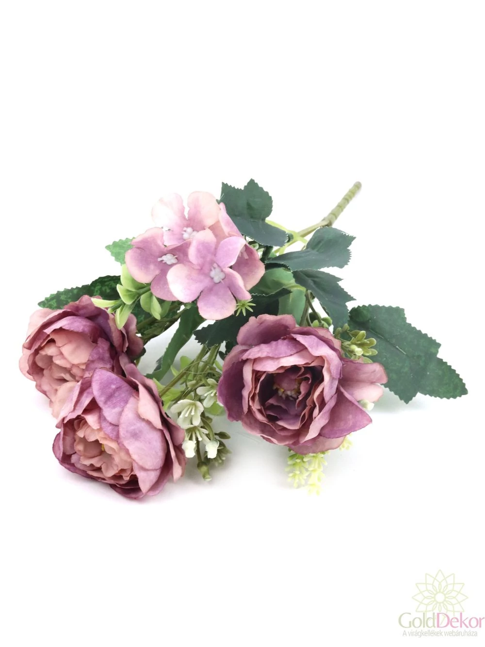 3 fejes fodros paeonia csokor - Mályva