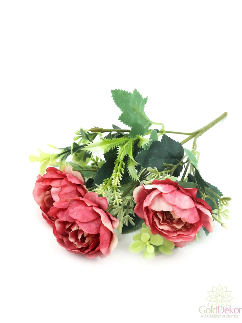 3 fejes fodros paeonia csokor - Korall