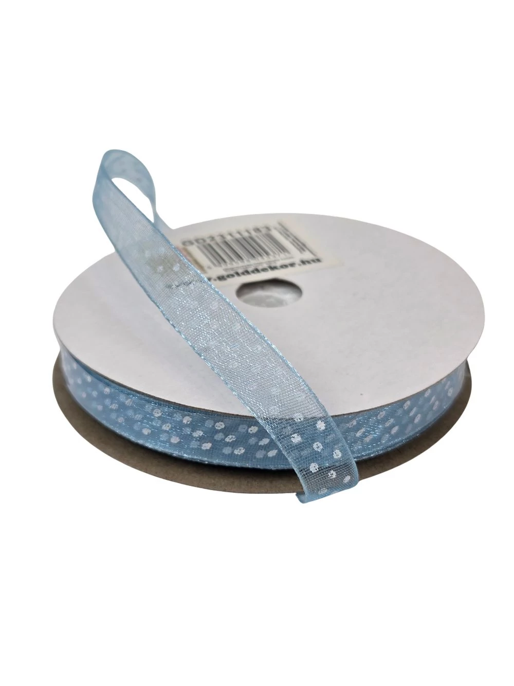 Pöttyös organza  szalag 1 cm - Kék