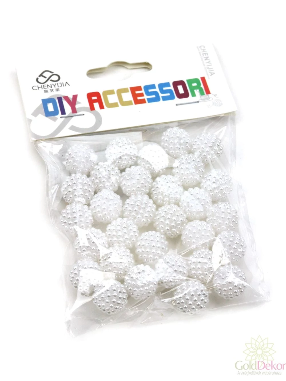 Dekor gyöngy 12mm - Fehér