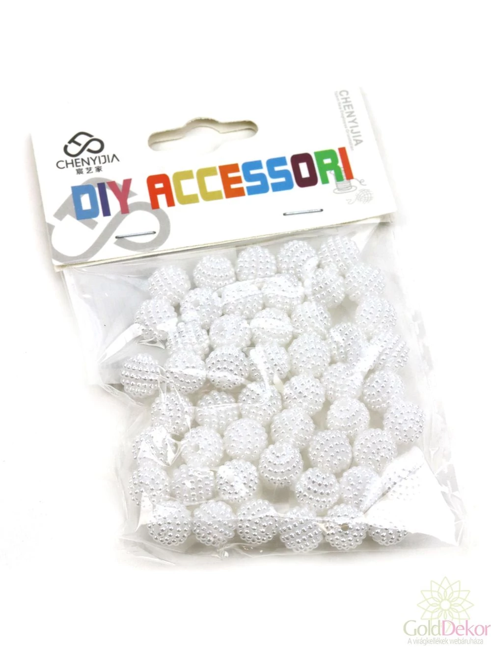 Dekor gyöngy 10mm - Fehér