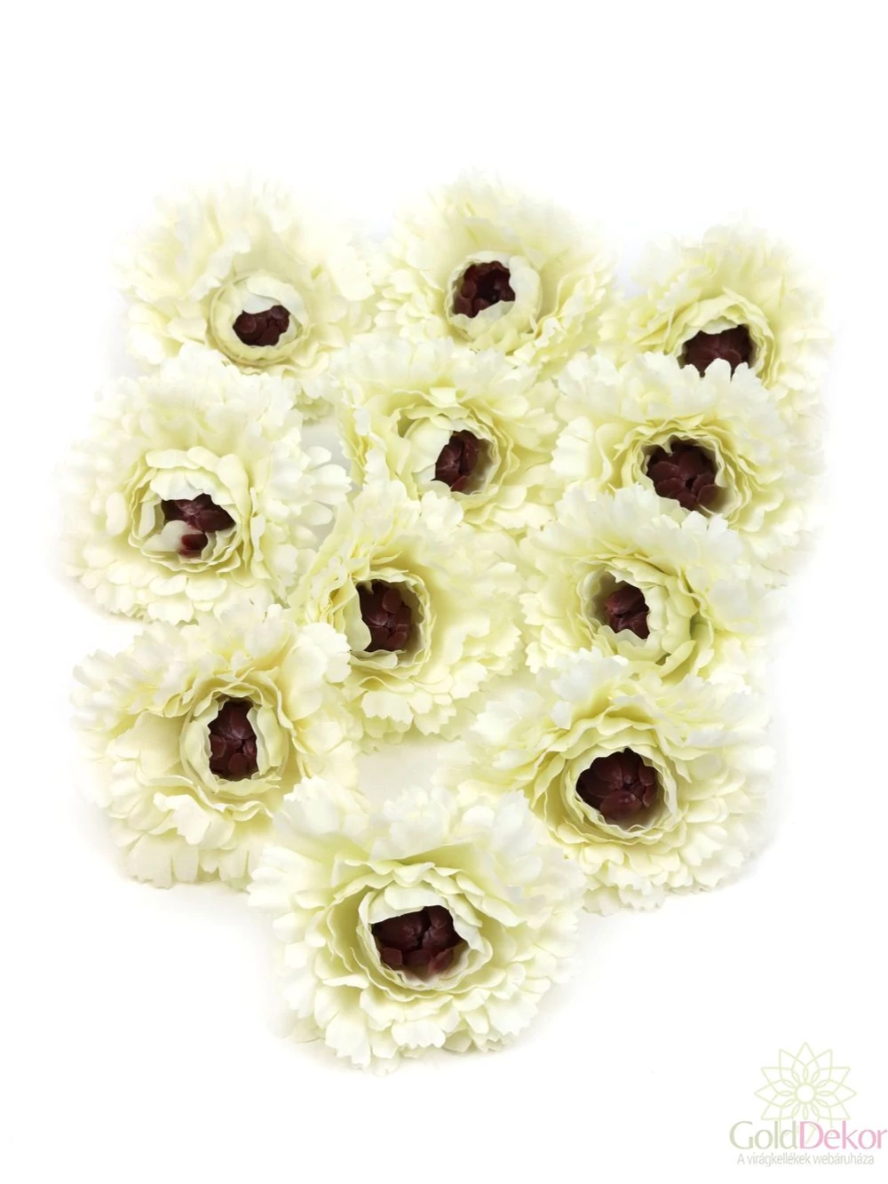Dekor fejvirág 29 - Tört fehér