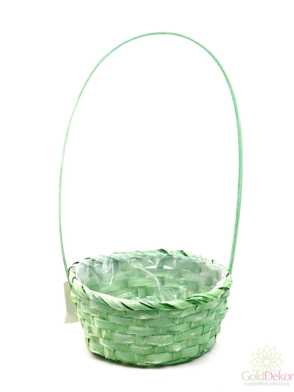 Színes füles bambusz kosár - Zöld