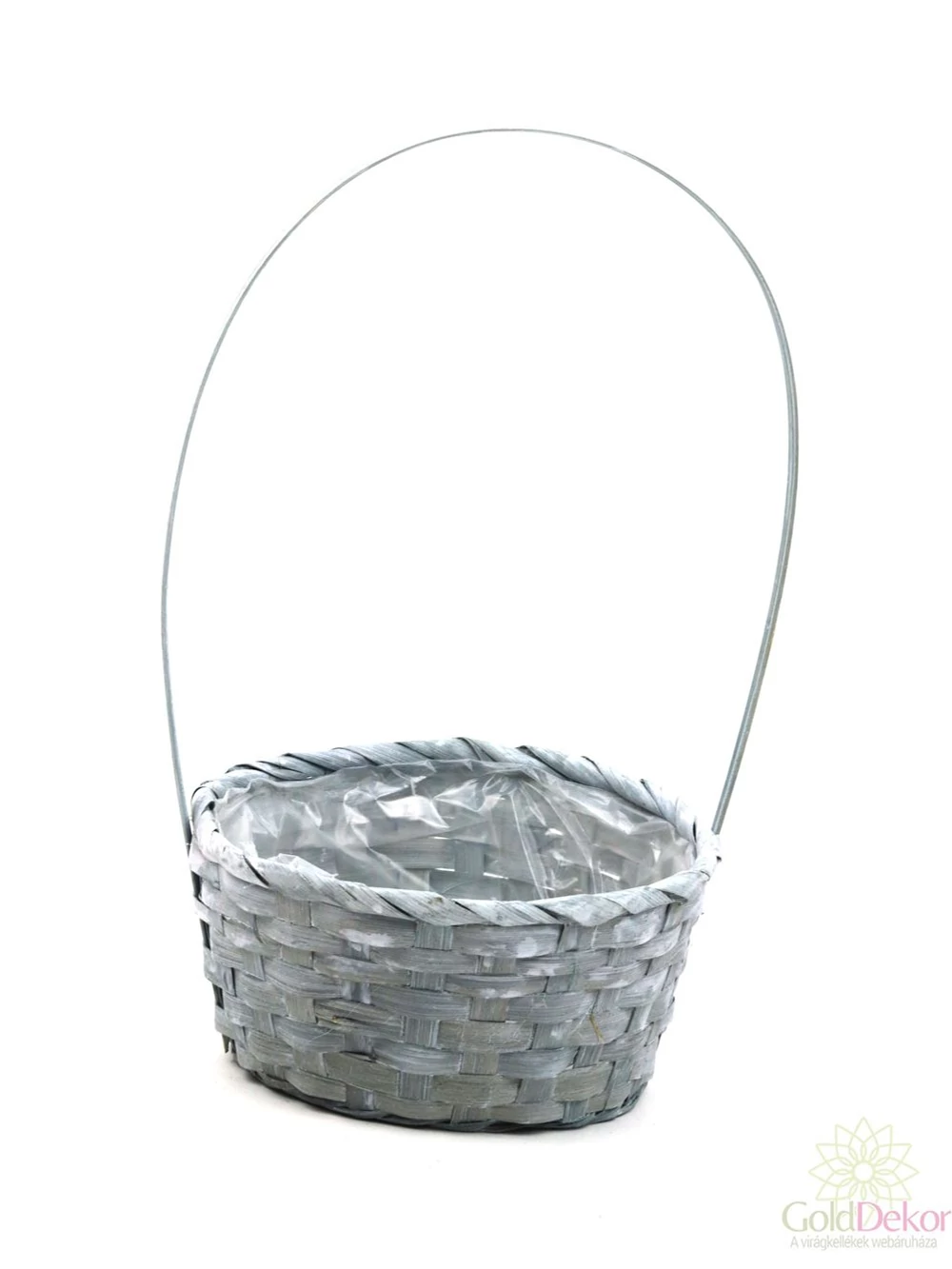 Színes füles bambusz kosár - Szürke
