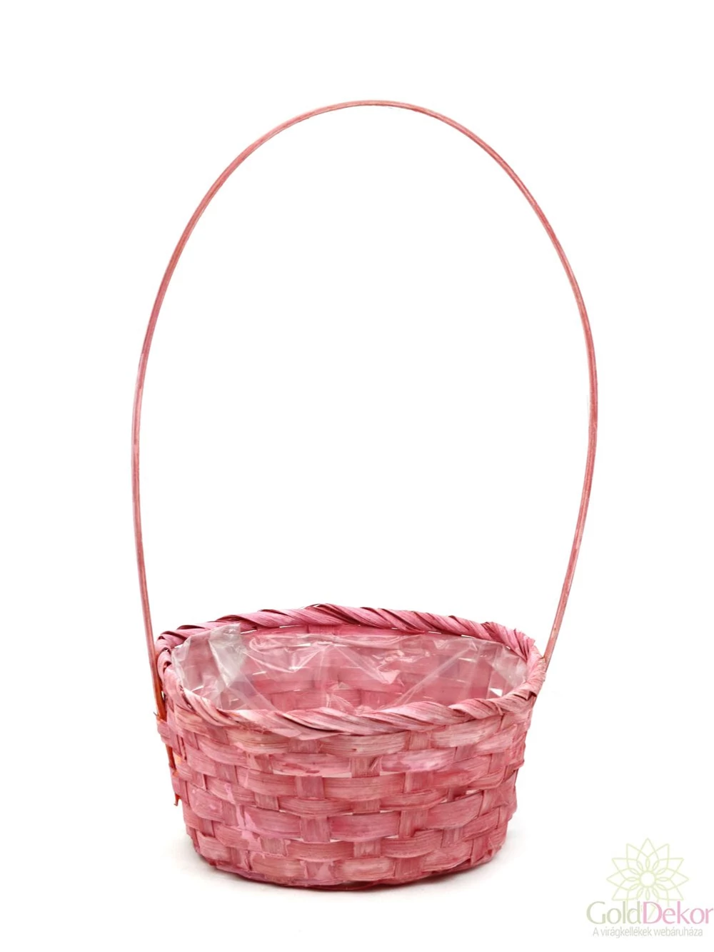 Színes füles bambusz kosár - Rózsaszín