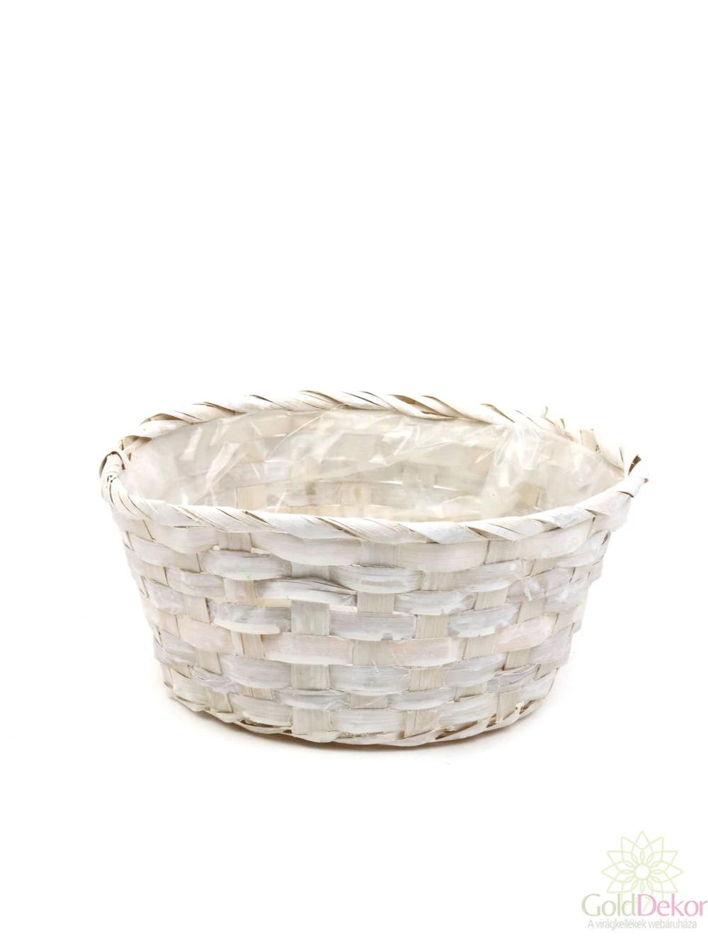 Színes bambusz kosár 20 cm - Fehér