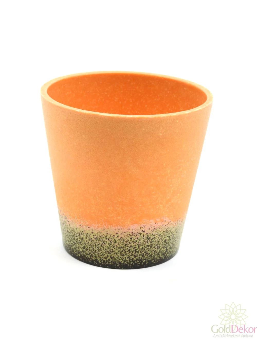 Festett aljú műanyag kaspó 9 cm - Terracotta