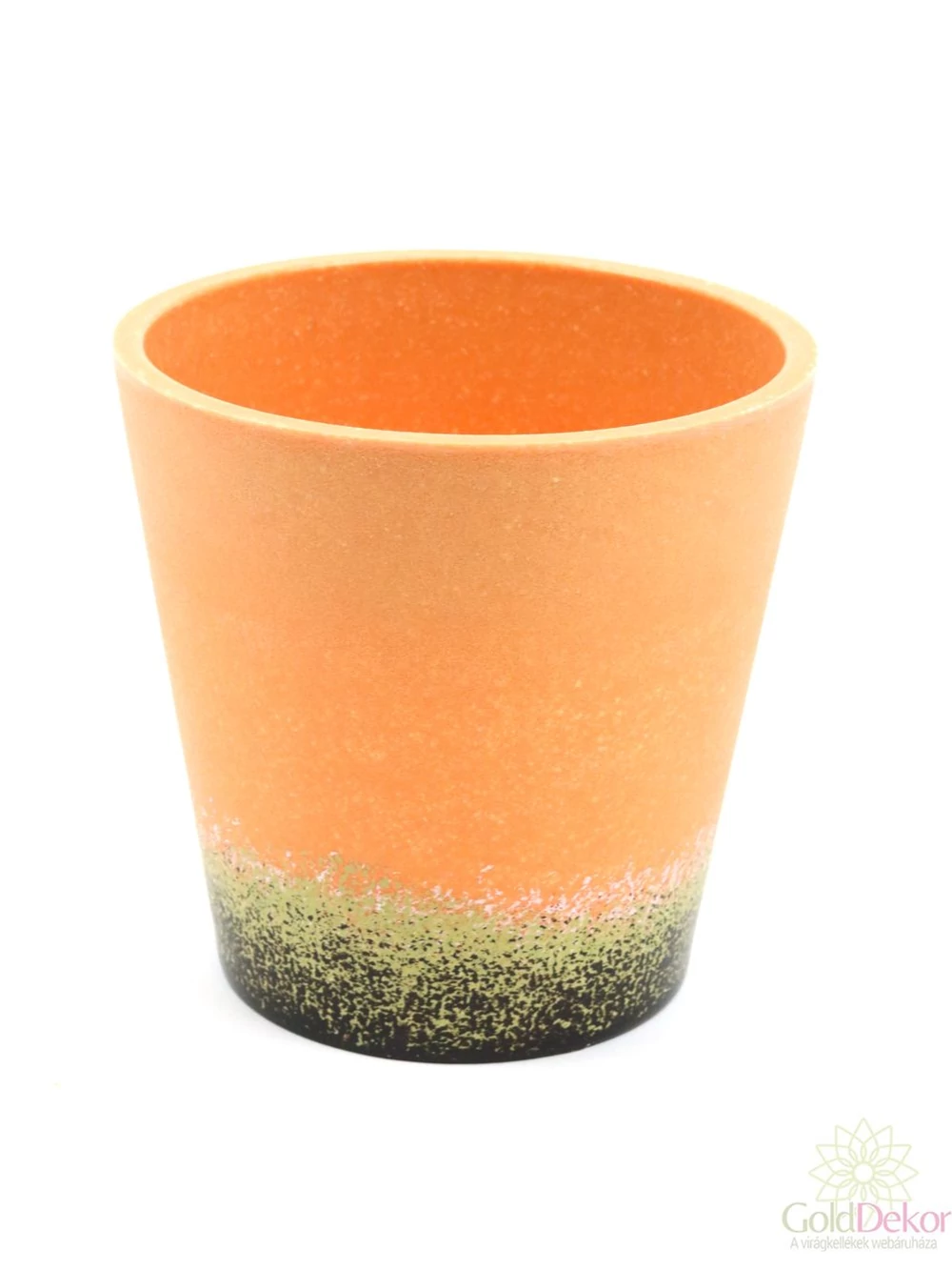 Festett aljú műanyag kaspó 11 cm - Terracotta