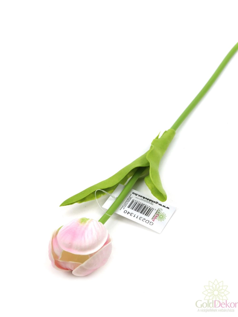 Real touch tulipán nyílt - Cirmos rózsaszín