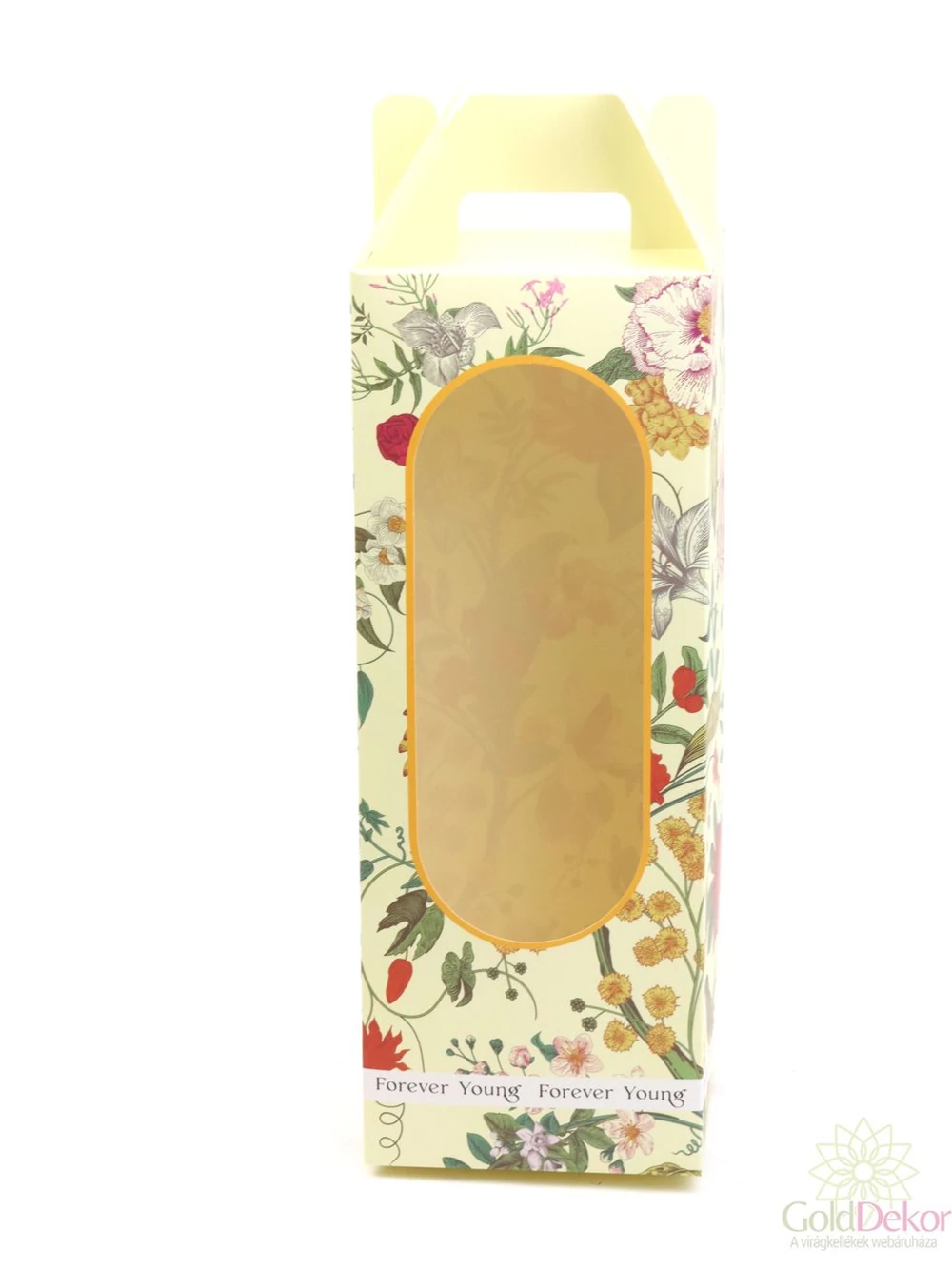 Virágmintás virág doboz - Krém