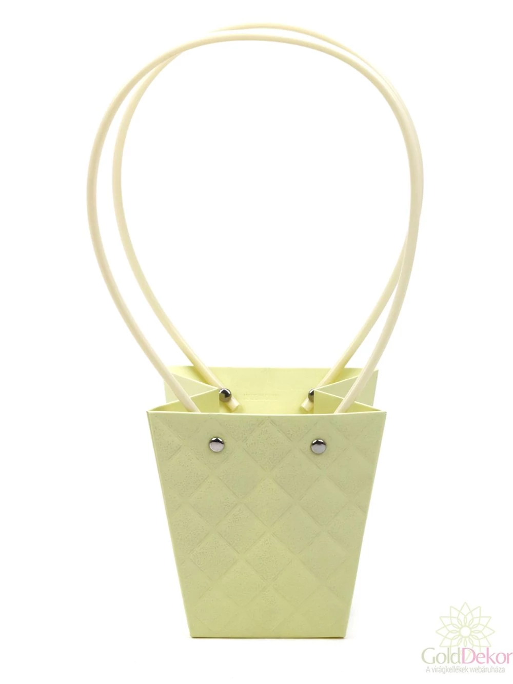 Rombusz mintás virág tasak kicsi trapéz - Sárga