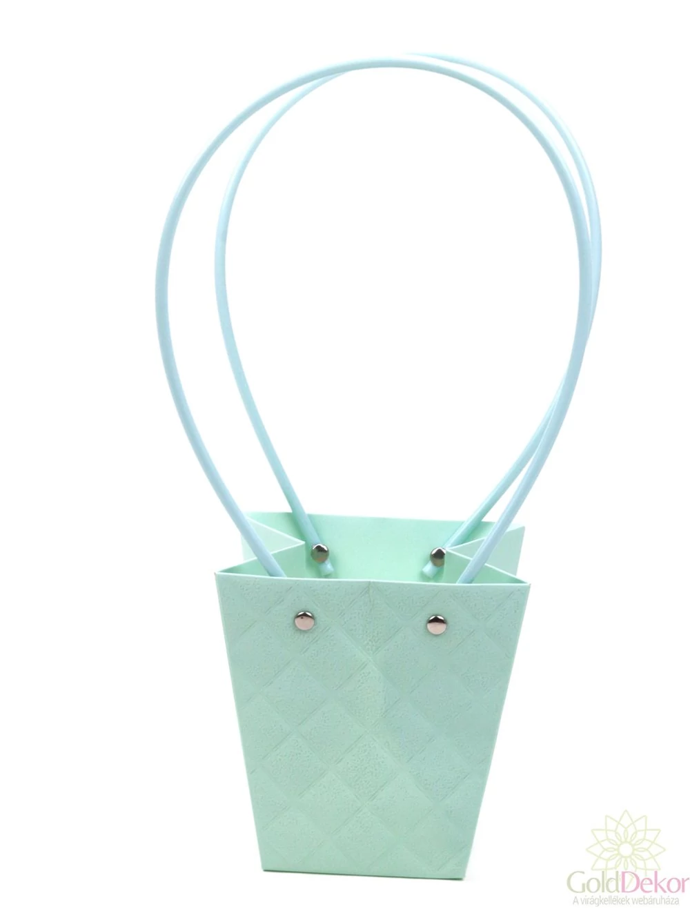 Rombusz mintás virág tasak kicsi trapéz - Menta