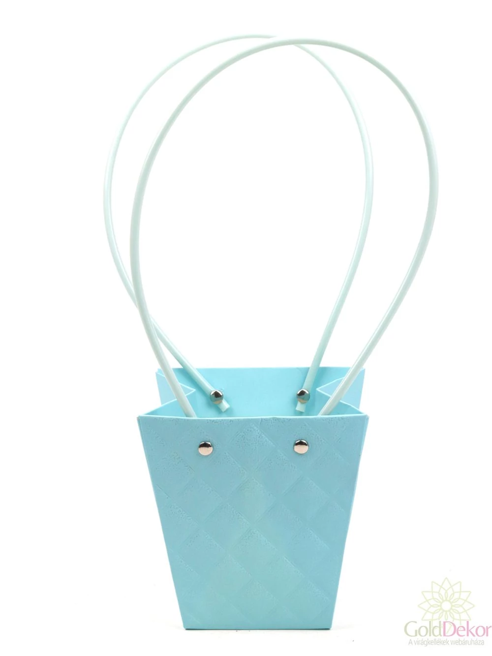 Rombusz mintás virág tasak kicsi trapéz - Kék