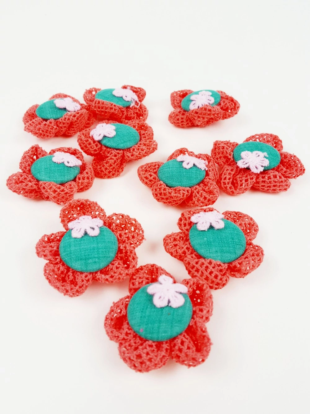 Textil virág kötött - Korall