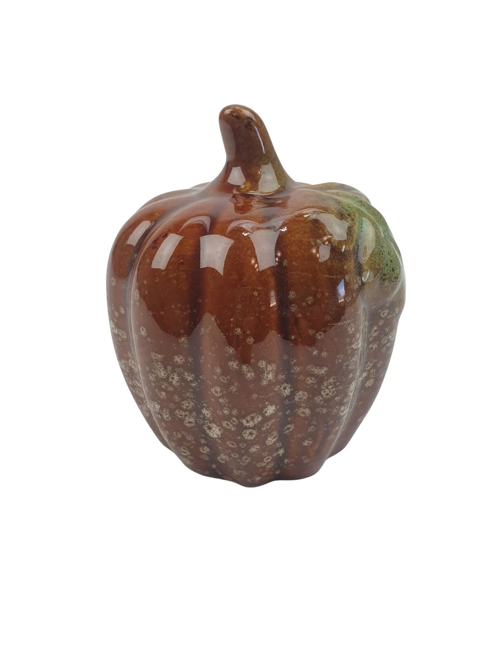 Gyöngyházas kerámia tök hosszúkás - Barna