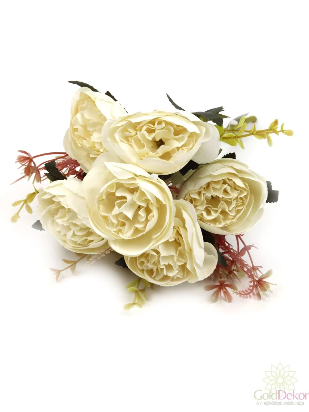 7 fejes peonia csokor - Tört fehér