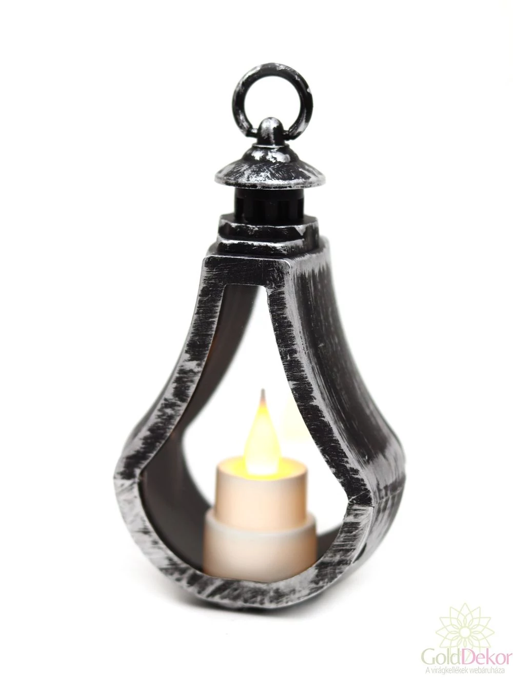 Antikolt led lámpás csepp formájú - Ezüst