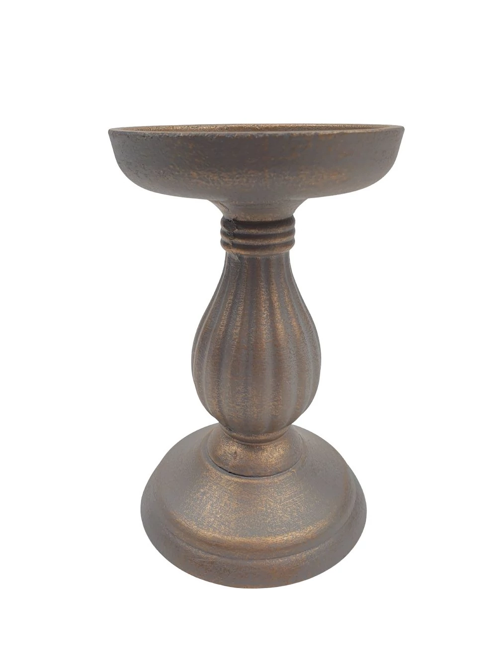 Dekor talpas gyertyatartó 17 cm - Antik szürke Dekor talpas gyertyatartó 17 cm - Antik szürke