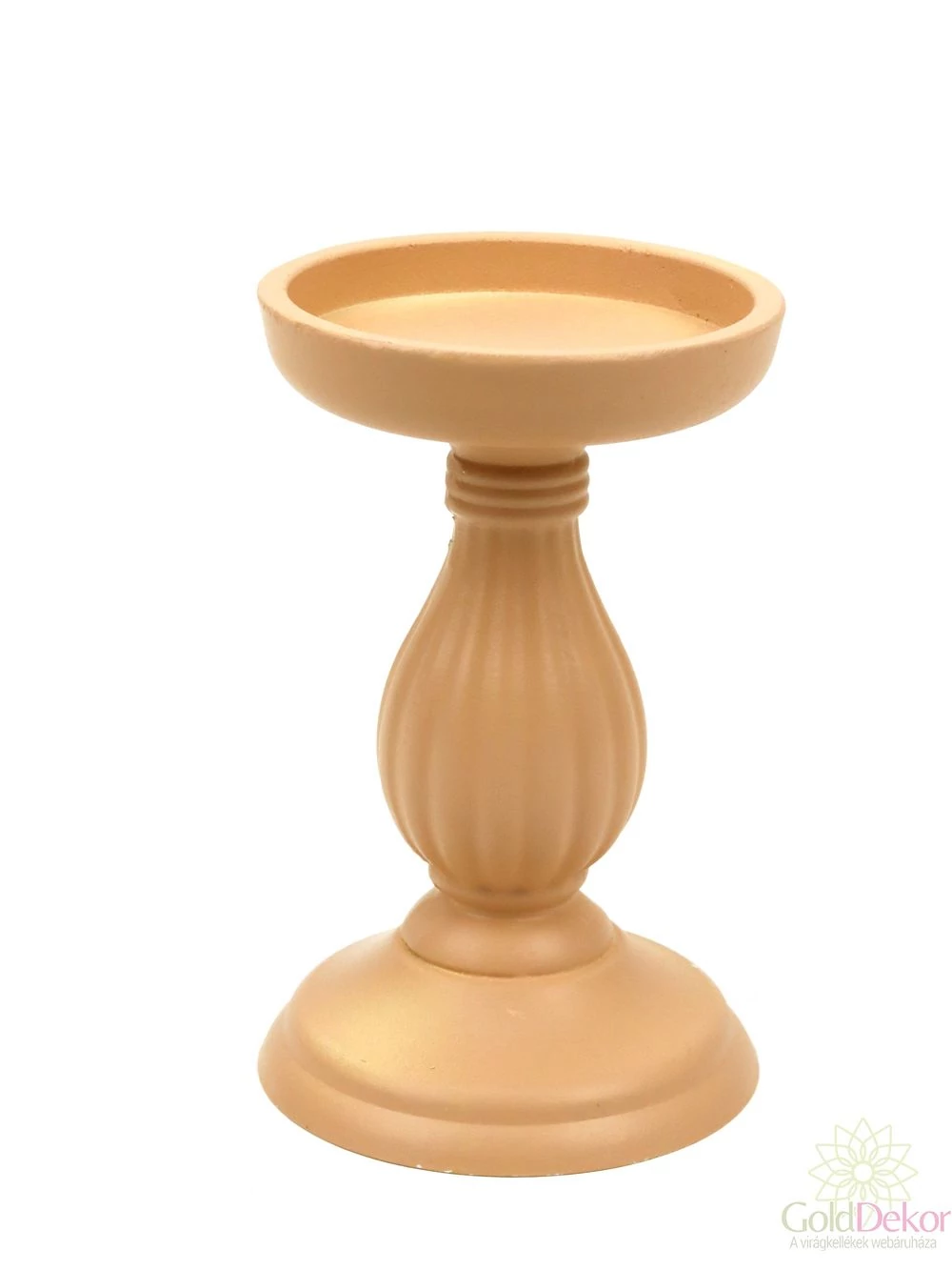 Dekor talpas gyertyatartó 17 cm - Púder