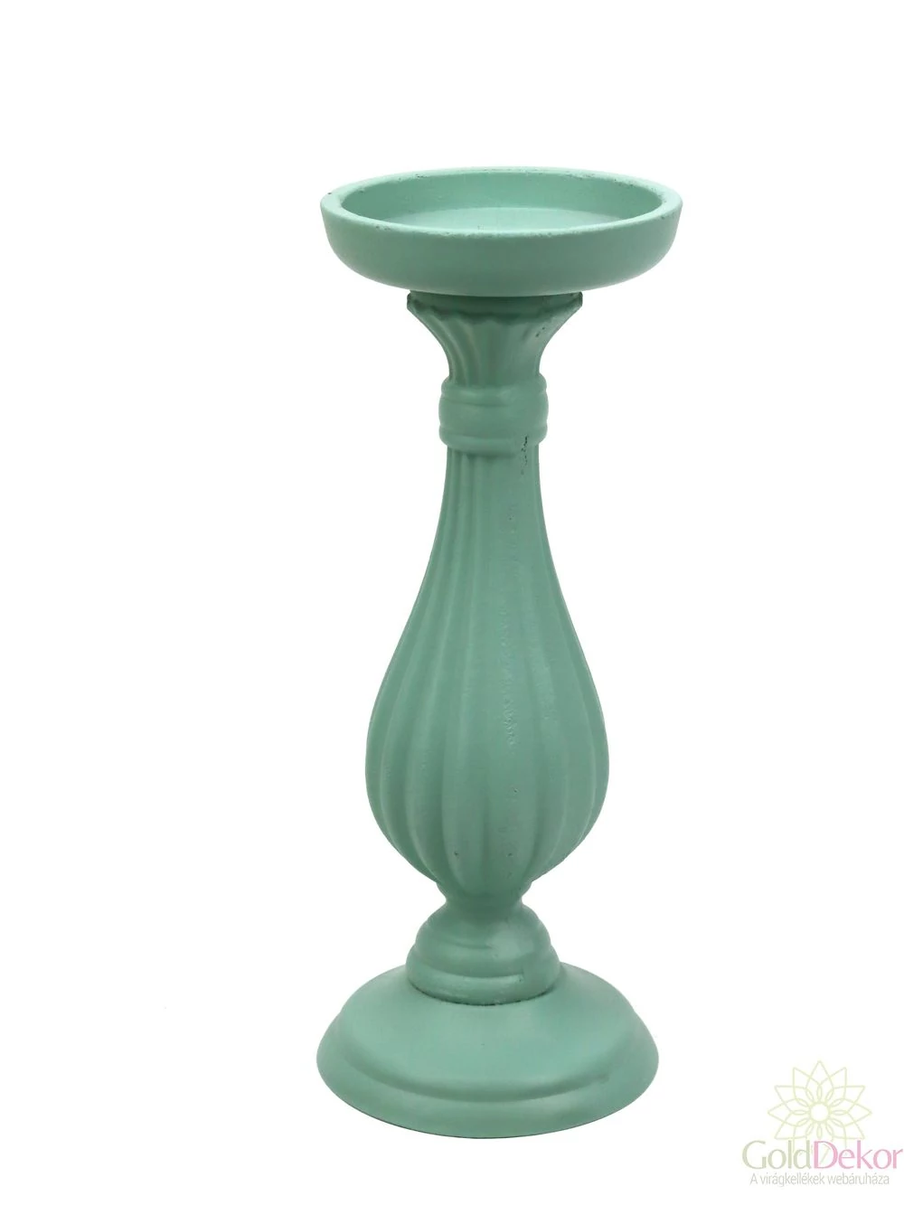 Dekor talpas gyertyatartó 28 cm - Menta