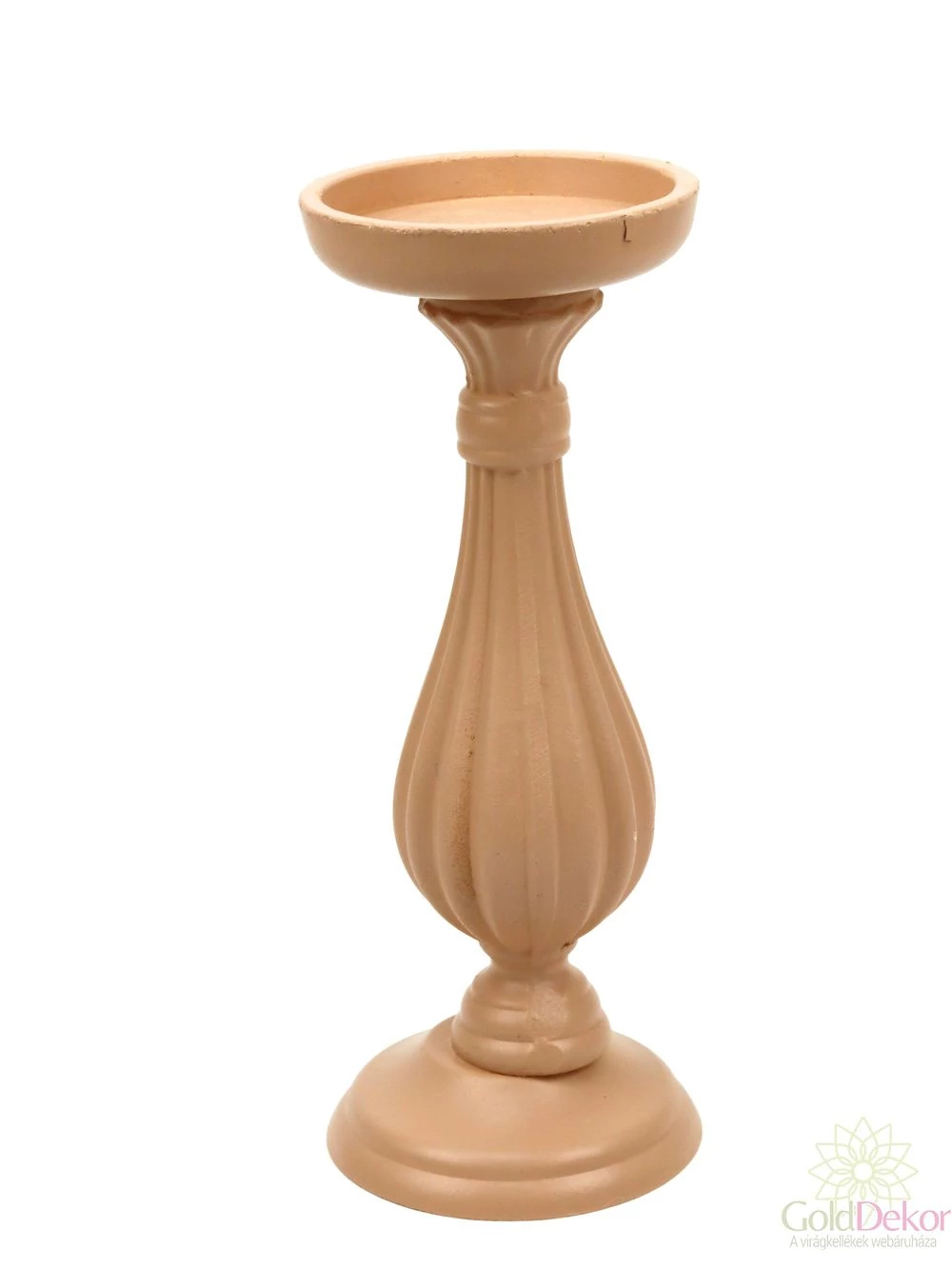 Dekor talpas gyertyatartó 28 cm - Púder