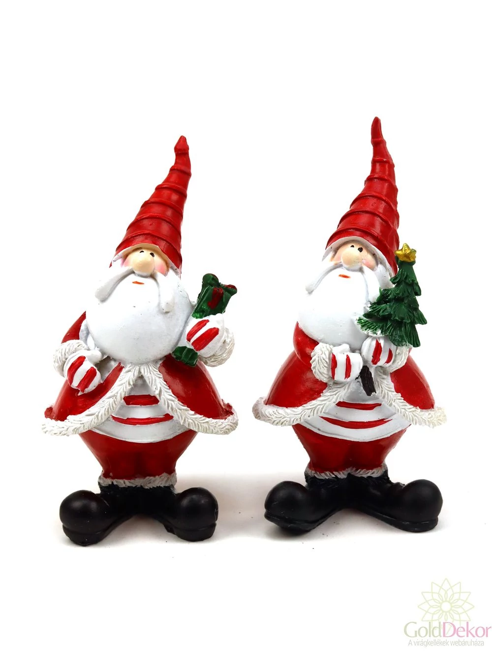 Piros csúcsos sapkás télapó figura