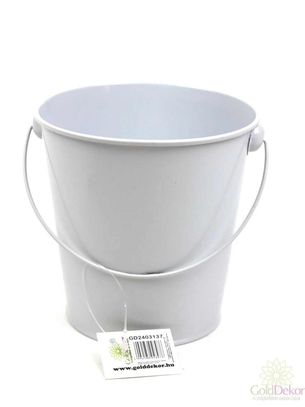 Bádog vödör 12 cm - Fehér