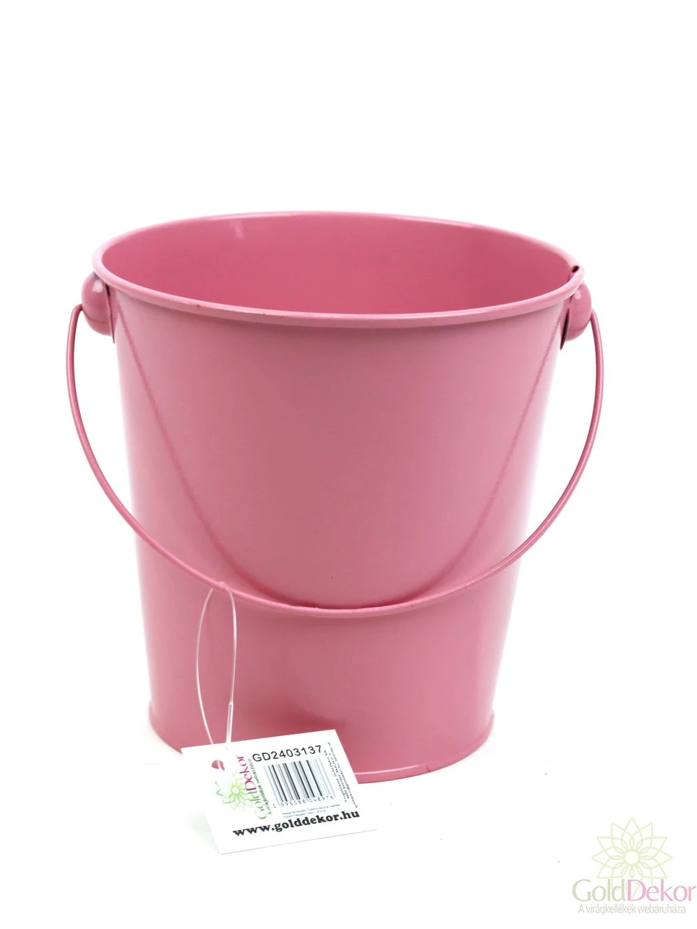 Bádog vödör 12 cm - Sötét rózsaszín