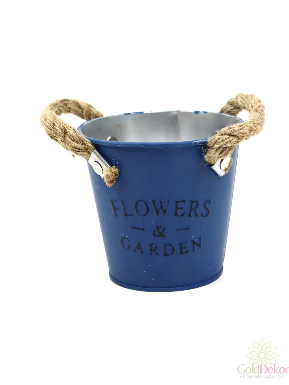 Kötél füles bádog vödör - Kék