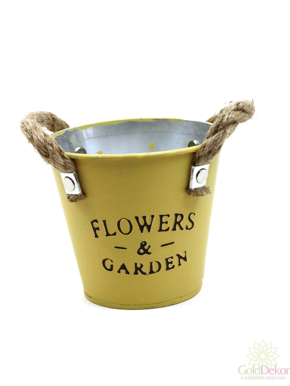 Kötél füles bádog vödör - Okkersárga